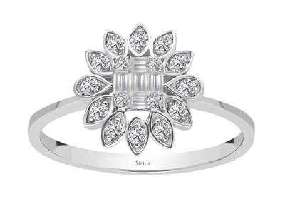 Bague Tournesol Diamant Baguette 
