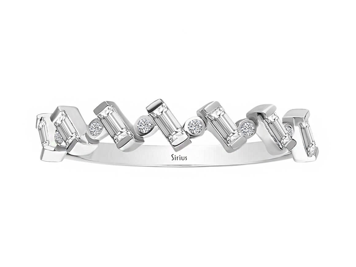 Baguette Diamant Halbrund Allianz – handgefertigter Diamantschmuck aus Feingold | Sirius Diamant