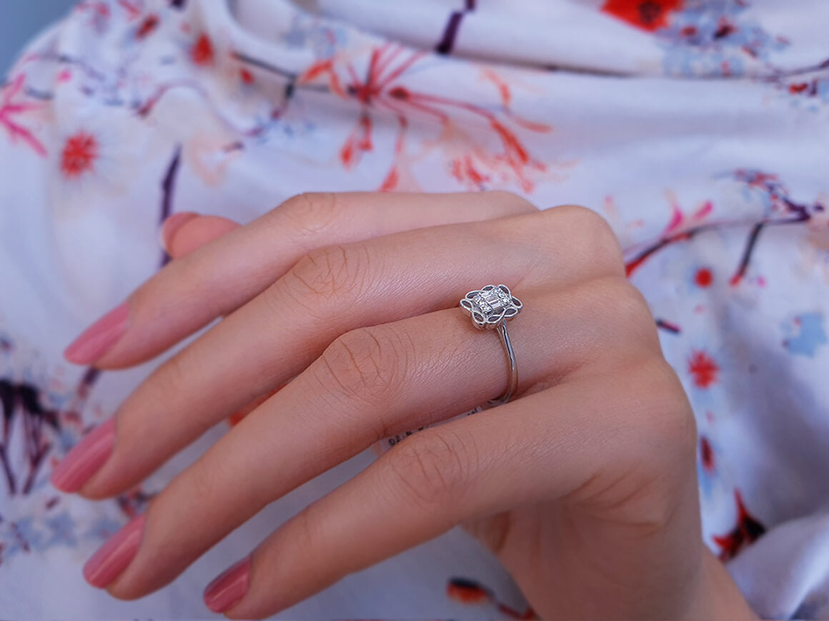 Bague Infini Diamant Baguette 