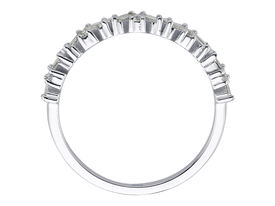 Venus Halbrunder Ring mit Baguette-Diamanten - handgefertigter Diamantschmuck aus Feingold | Sirius Diamant