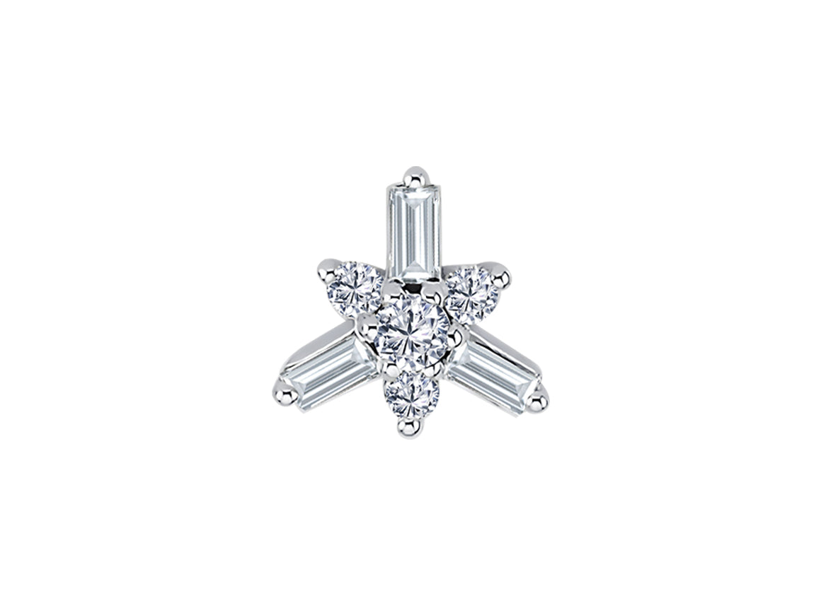 Starlight men's earrings with baguette diamonds