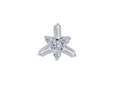 Starlight men's earrings with baguette diamonds