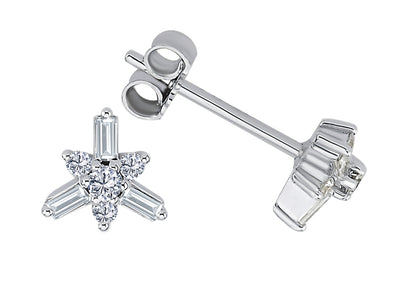 Starlight earrings with baguette diamonds