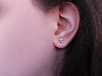 Starlight earrings with baguette diamonds