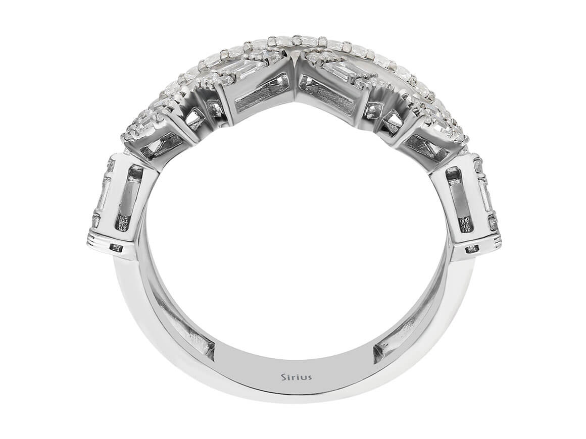 0,50 Carat Baguette halbrund Allianz - handgefertigter Diamantschmuck aus Feingold | Sirius Diamant