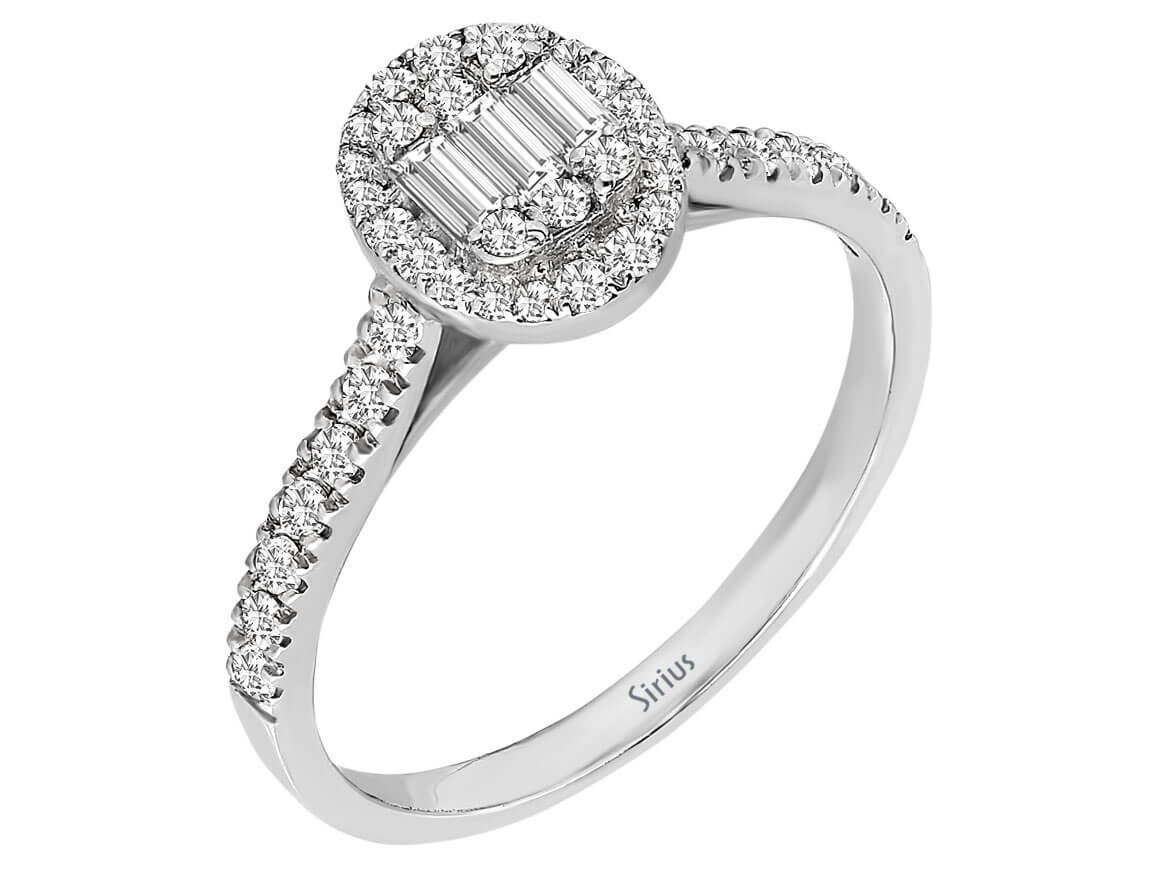 0,43 Karat Baguette Diamant Ring - handgefertigter Diamantschmuck aus Feingold | Sirius Diamant
