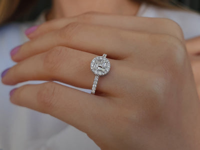 0.46 carat baguette diamond ring