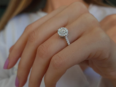 0.46 carat baguette diamond ring
