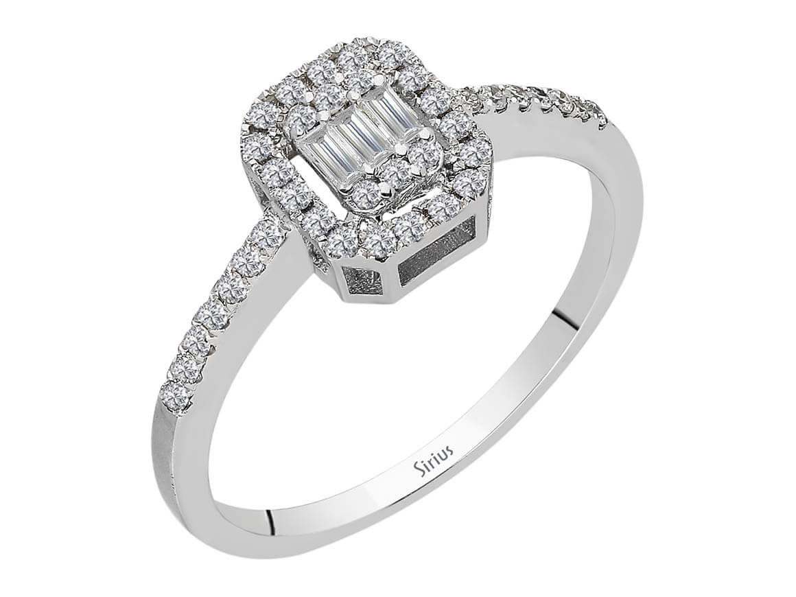 0,28 Karat Baguette Diamant Ring - handgefertigter Diamantschmuck aus Feingold | Sirius Diamant