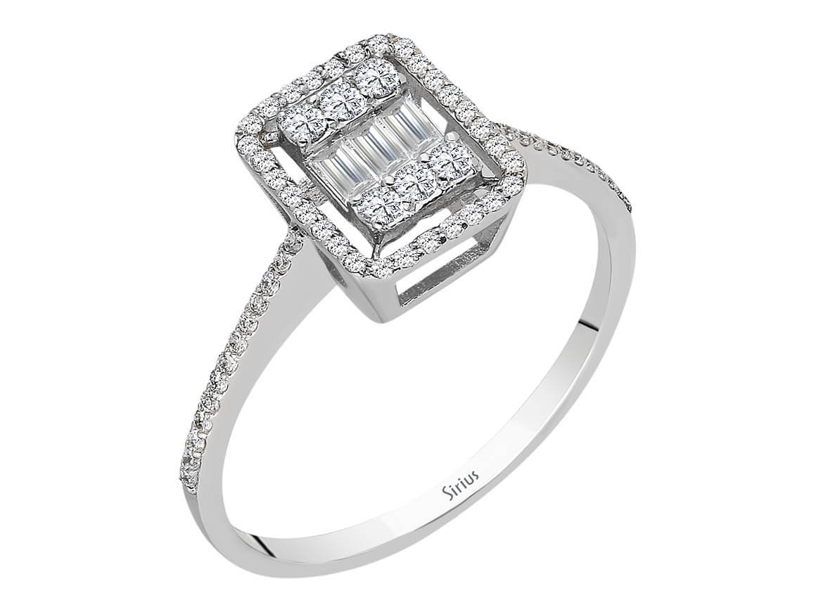 0,31 Karat Baguette Diamant Ring - handgefertigter Diamantschmuck aus Feingold | Sirius Diamant