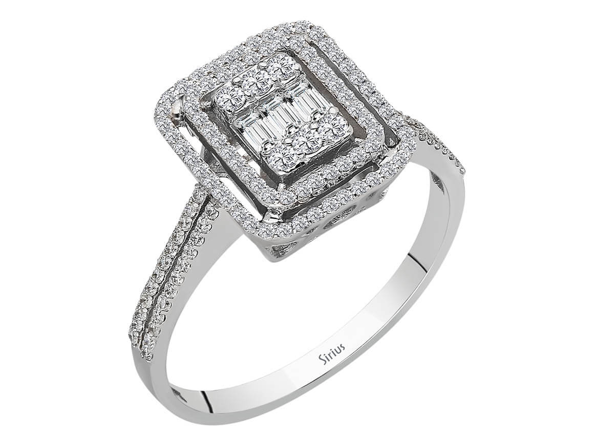 0,54 Karat Baguette Diamant Ring - handgefertigter Diamantschmuck aus Feingold | Sirius Diamant