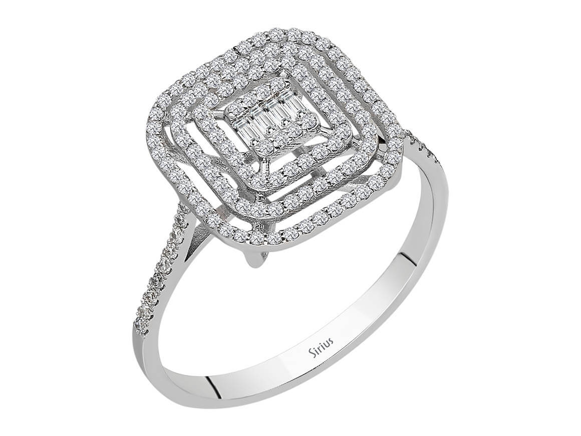 0,39 Karat Diamant Baguette Ring – handgefertigter Diamantschmuck aus Feingold | Sirius Diamant