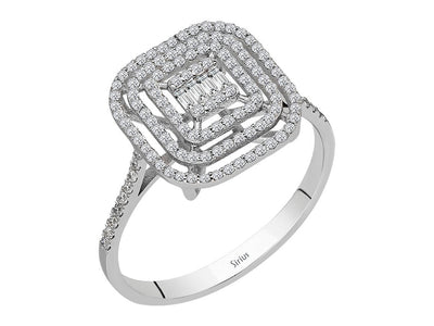 0.39 carat diamond baguette ring