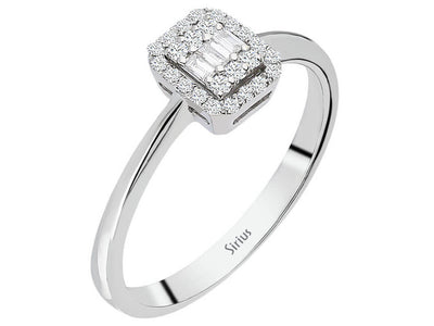 E Color 0.14 Carat Baguette Diamond Ring