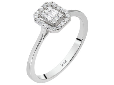 F Color 0.16 Carat Baguette Diamond Ring