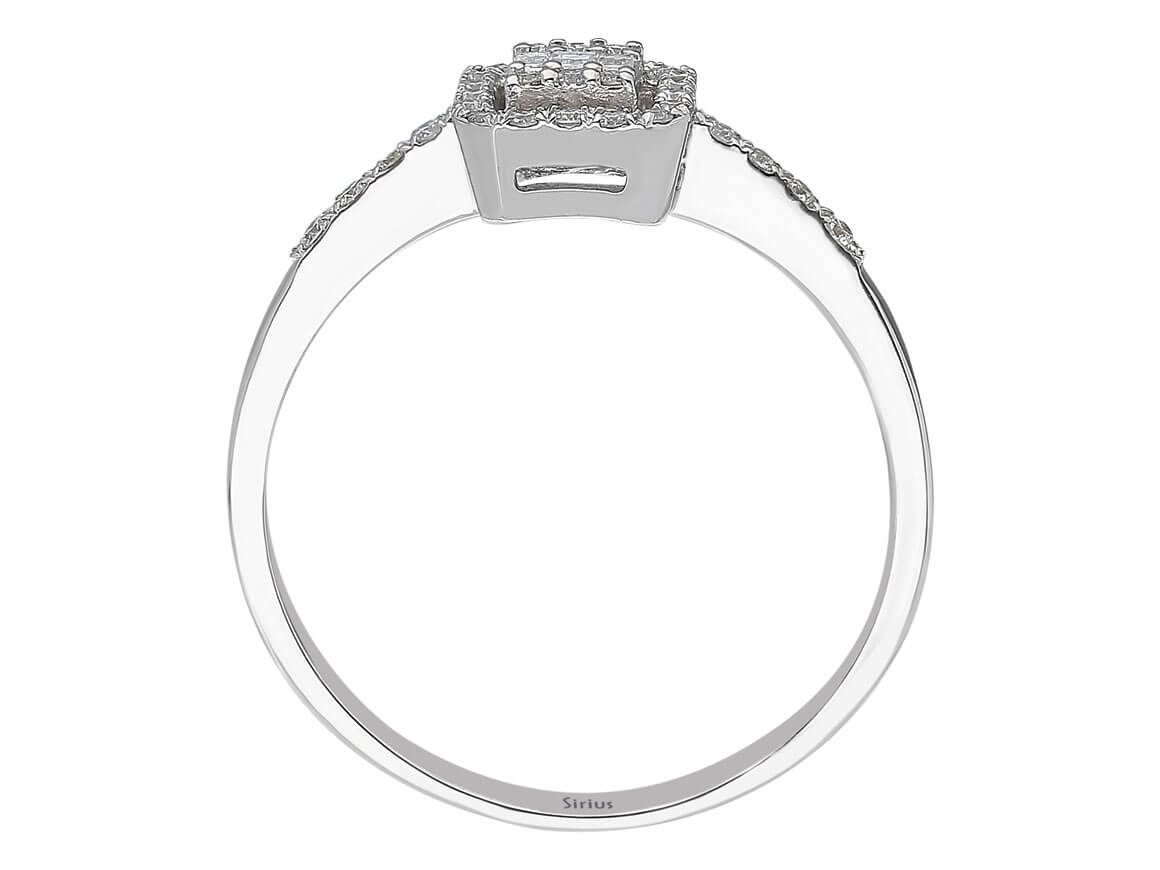 F Farbe 0,20 Carat Baguette Diamant Ring - handgefertigter Diamantschmuck aus Feingold | Sirius Diamant