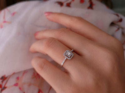 F Color 0.20 Carat Baguette Diamond Ring
