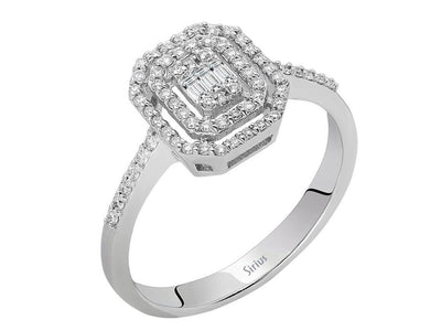 E Color 0.24 Carat Baguette Diamond Ring