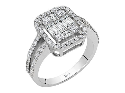 F Color 0.88 Carat Baguette Diamond Ring