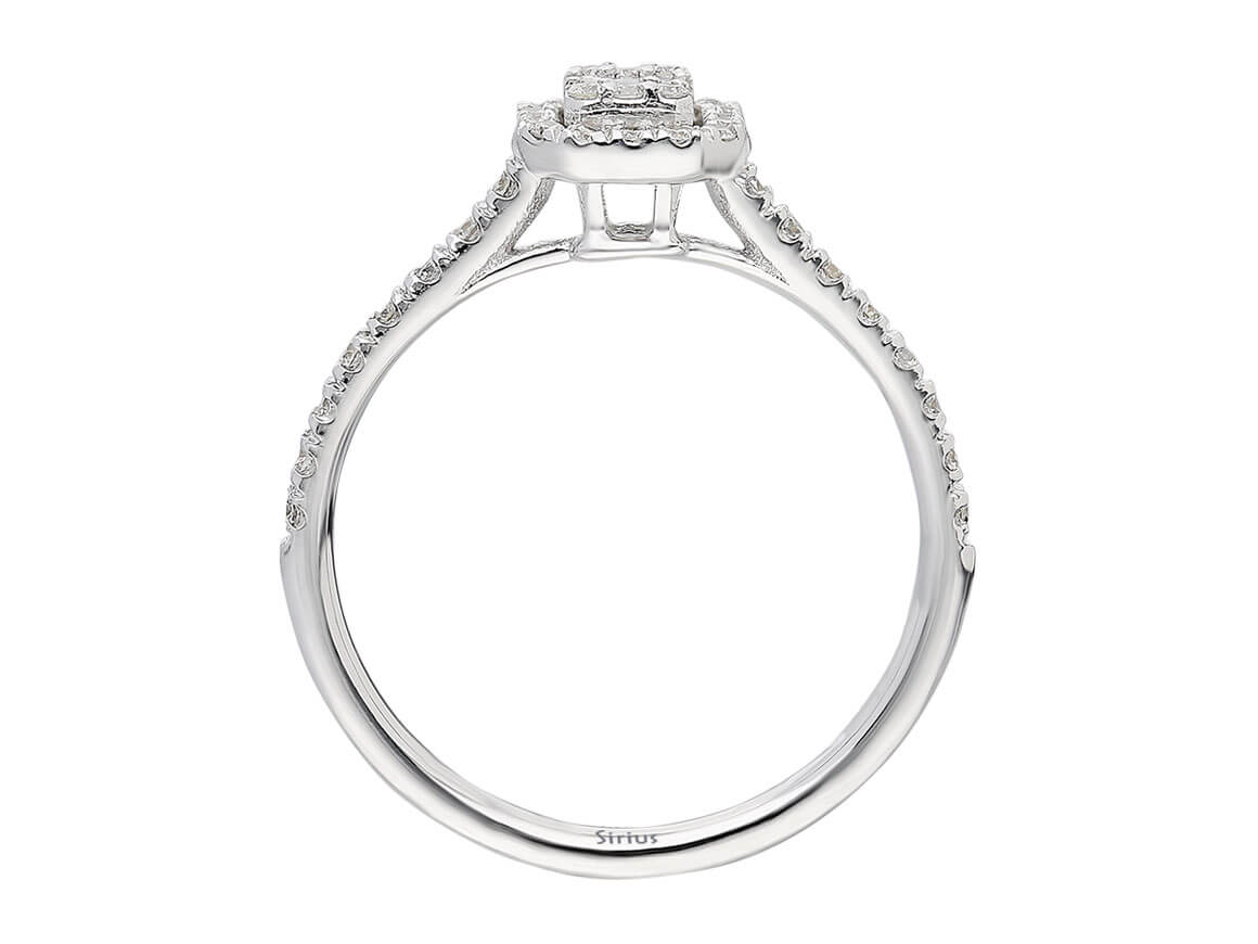 F Farbe 0,57 Carat Baguette Diamant Ring - handgefertigter Diamantschmuck aus Feingold | Sirius Diamant