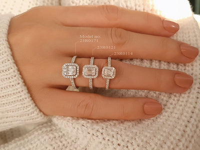 F Color 0.57 Carat Baguette Diamond Ring