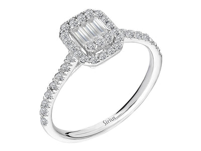 F Color 0.57 Carat Baguette Diamond Ring