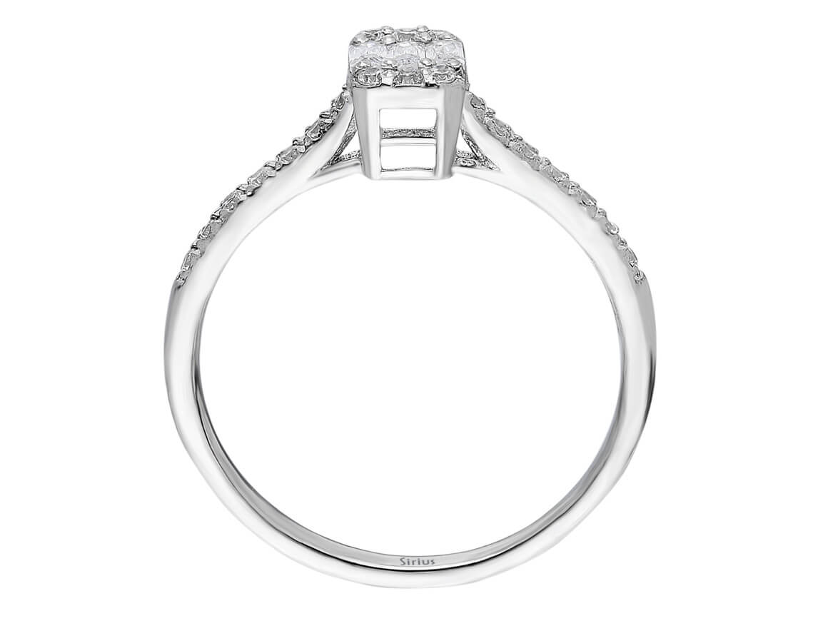 F Farbe 0,36 Carat Baguette Diamant Ring - handgefertigter Diamantschmuck aus Feingold | Sirius Diamant