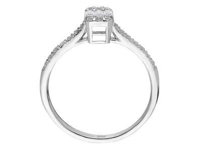F Color 0.36 Carat Baguette Diamond Ring