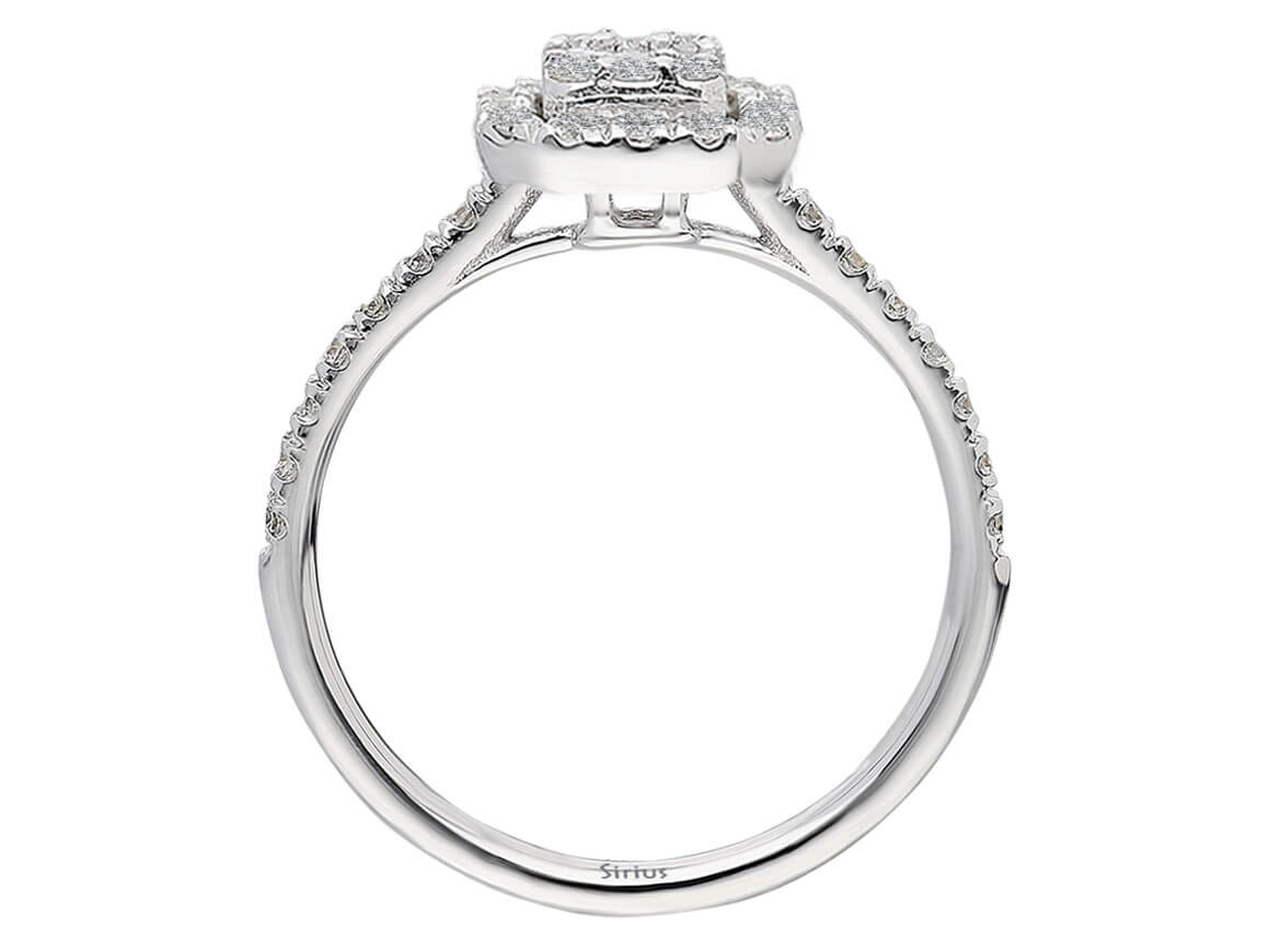E Farbe 0,62 Carat Baguette Diamant Ring - handgefertigter Diamantschmuck aus Feingold | Sirius Diamant
