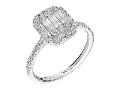 E Color 0.62 Carat Baguette Diamond Ring