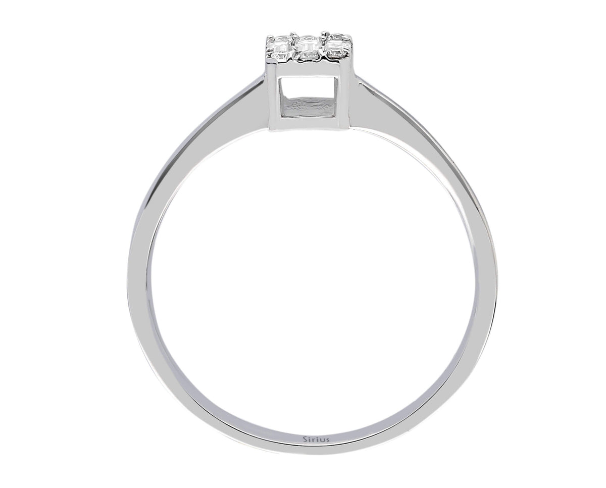 F Farbe 0,17 Carat Baguette Diamant Ring - handgefertigter Diamantschmuck aus Feingold | Sirius Diamant