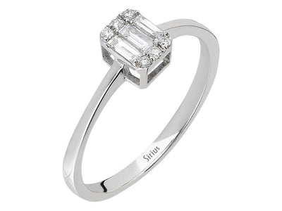 F Color 0.17 Carat Baguette Diamond Ring