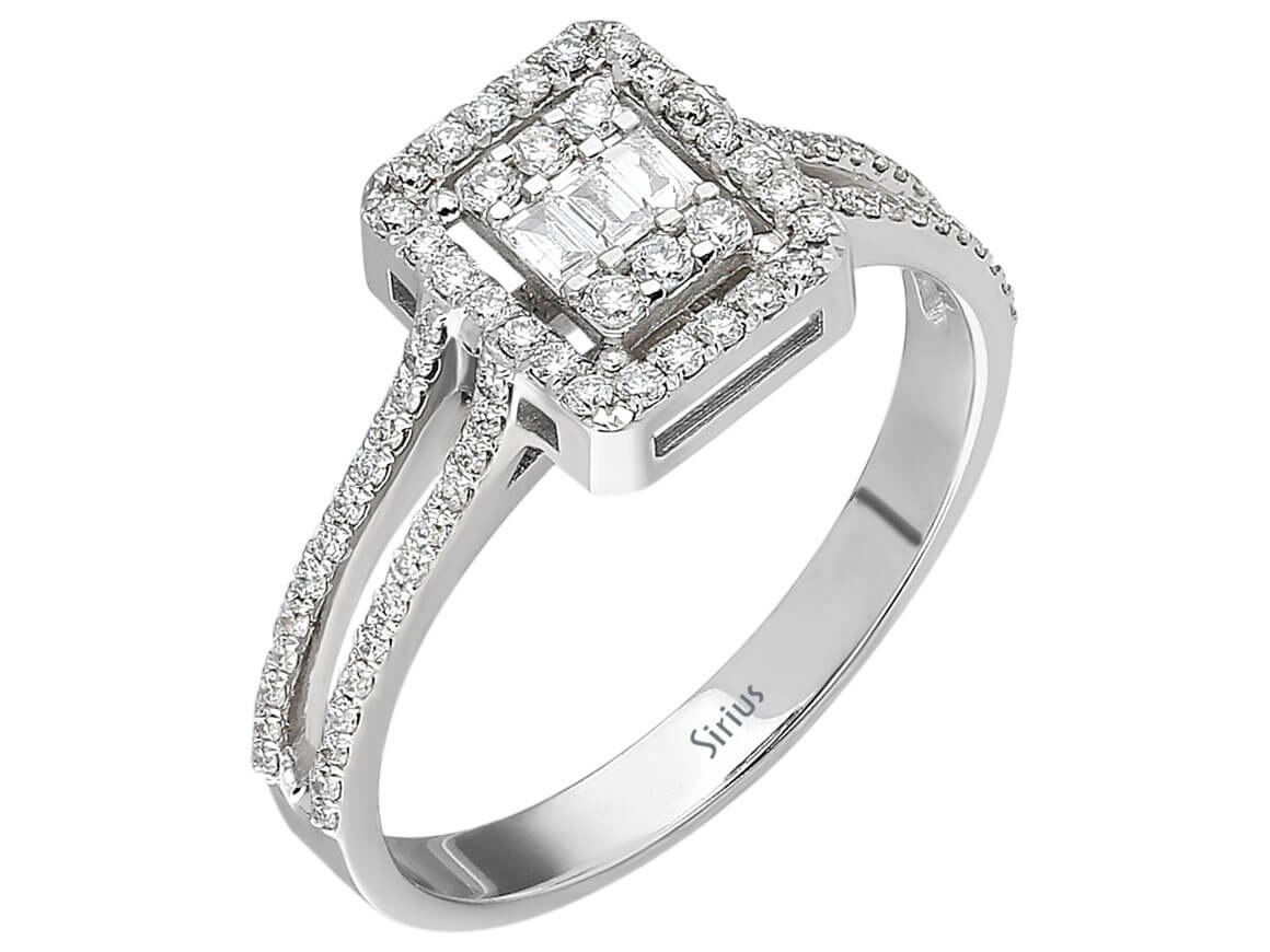 0,42 Carat Baguette Diamant Ring - handgefertigter Diamantschmuck aus Feingold | Sirius Diamant
