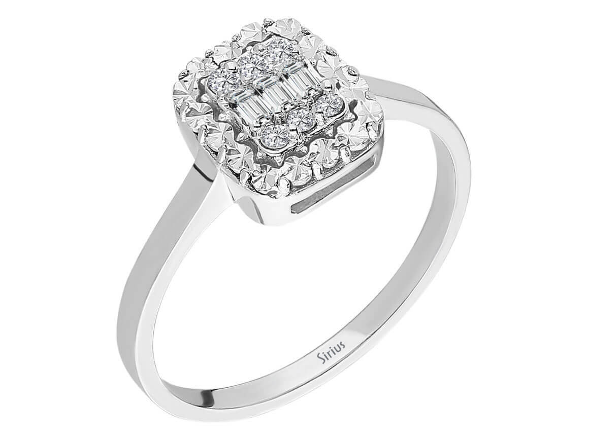 0,16 Carat Baguette Diamant Ring - handgefertigter Diamantschmuck aus Feingold | Sirius Diamant