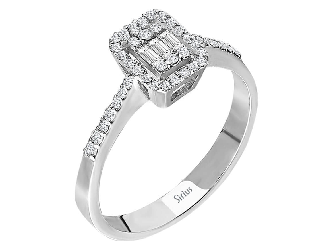 0,20 Carat Baguette Diamant Ring - handgefertigter Diamantschmuck aus Feingold | Sirius Diamant