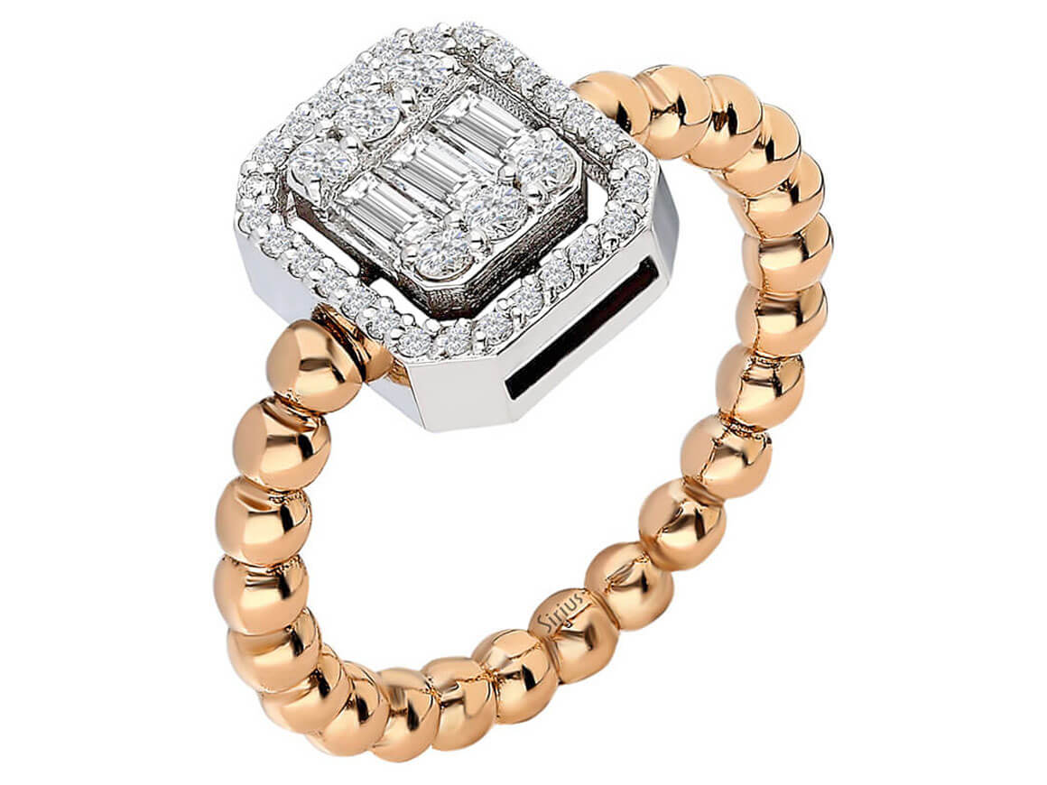 0,42 Carat Baguette Diamant Ring - handgefertigter Diamantschmuck aus Feingold | Sirius Diamant