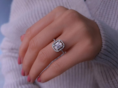 Bague en diamant baguette de 0,55 carat 
