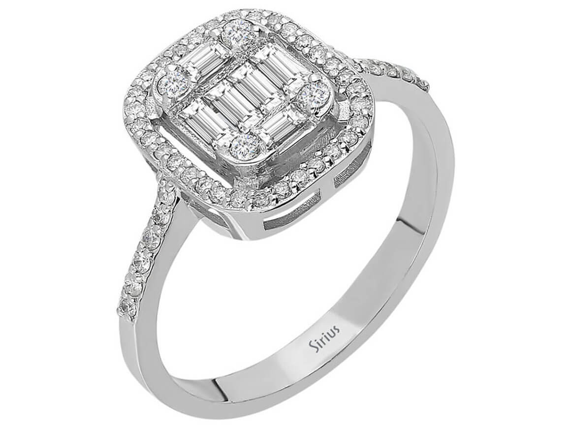 Bague en diamant baguette de 0,55 carat 