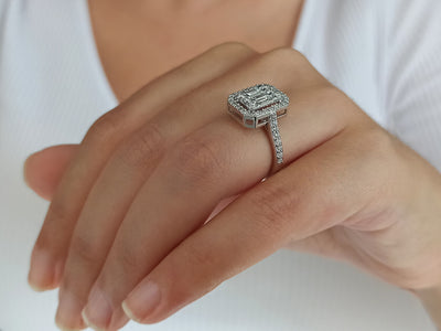 0.90 carat baguette diamond ring