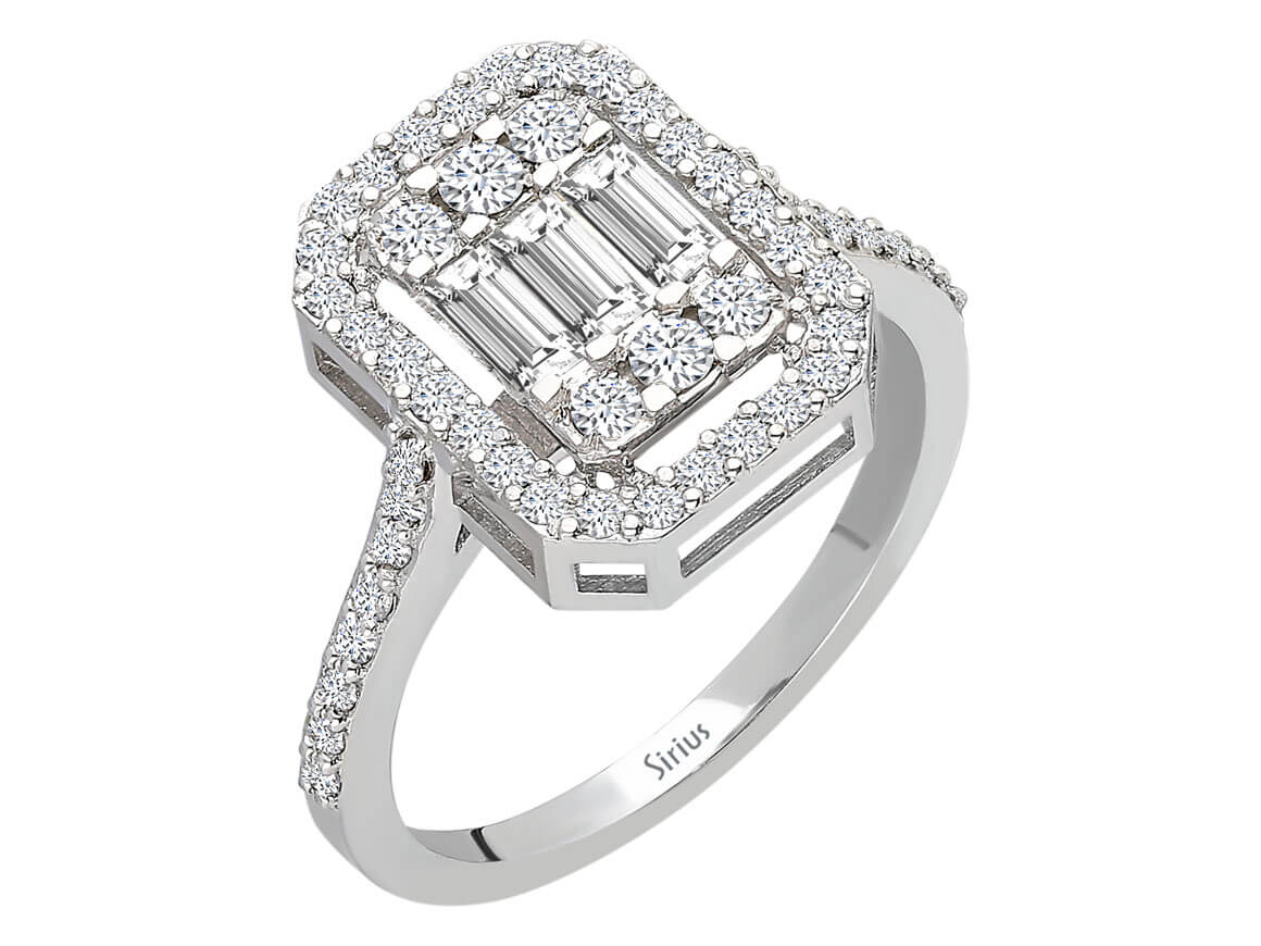 0,90 Carat Baguette Diaman Ring - handgefertigter Diamantschmuck aus Feingold | Sirius Diamant