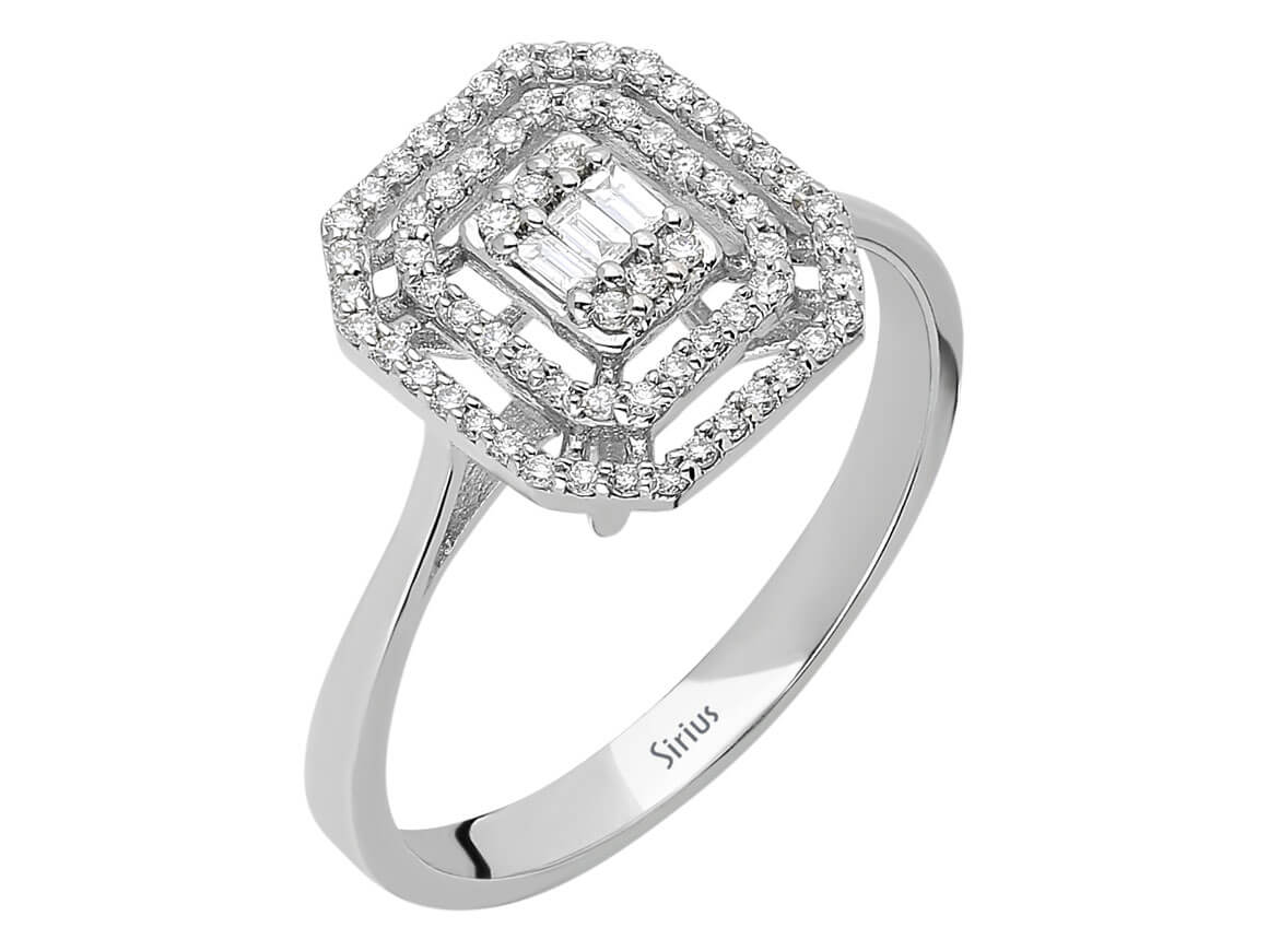 0,25 Carat Baguette Diamant Ring - handgefertigter Diamantschmuck aus Feingold | Sirius Diamant