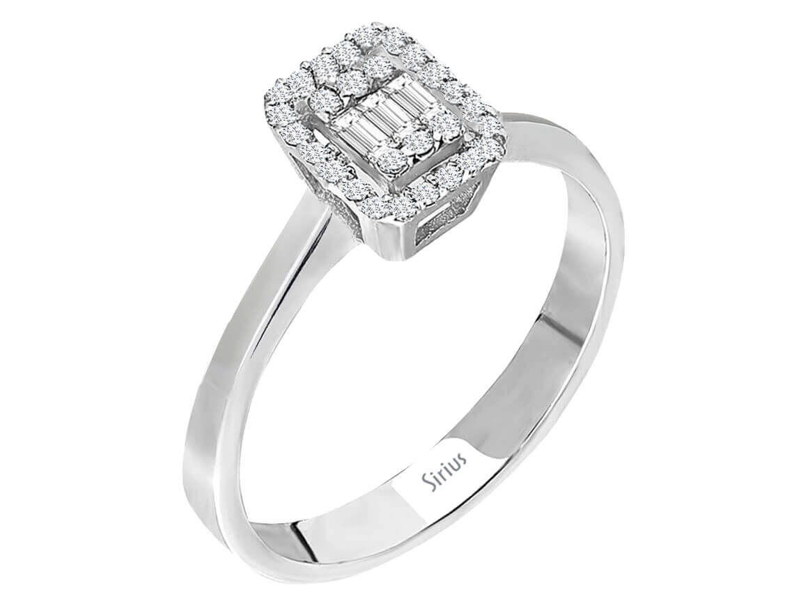 0,15 Carat Baguette Diamant Ring - handgefertigter Diamantschmuck aus Feingold | Sirius Diamant