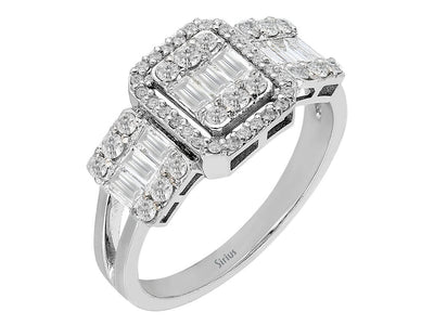 0,79 Carat Tria Baguette Diamant Ring