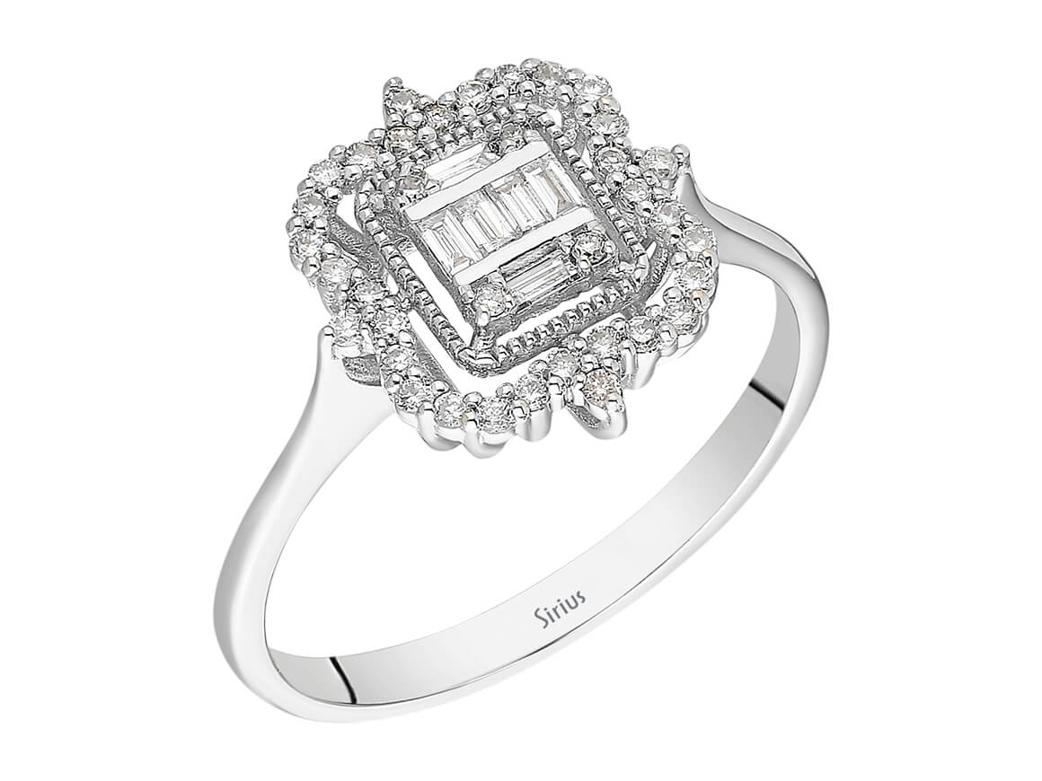 Baguette Diamant Australis Ring - handgefertigter Diamantschmuck aus Feingold | Sirius Diamant