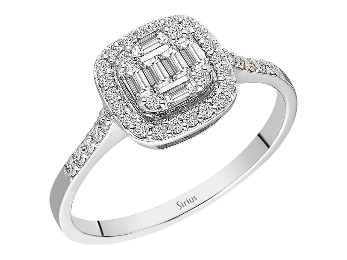 Baguette Diamant Levine Ring - handgefertigter Diamantschmuck aus Feingold | Sirius Diamant