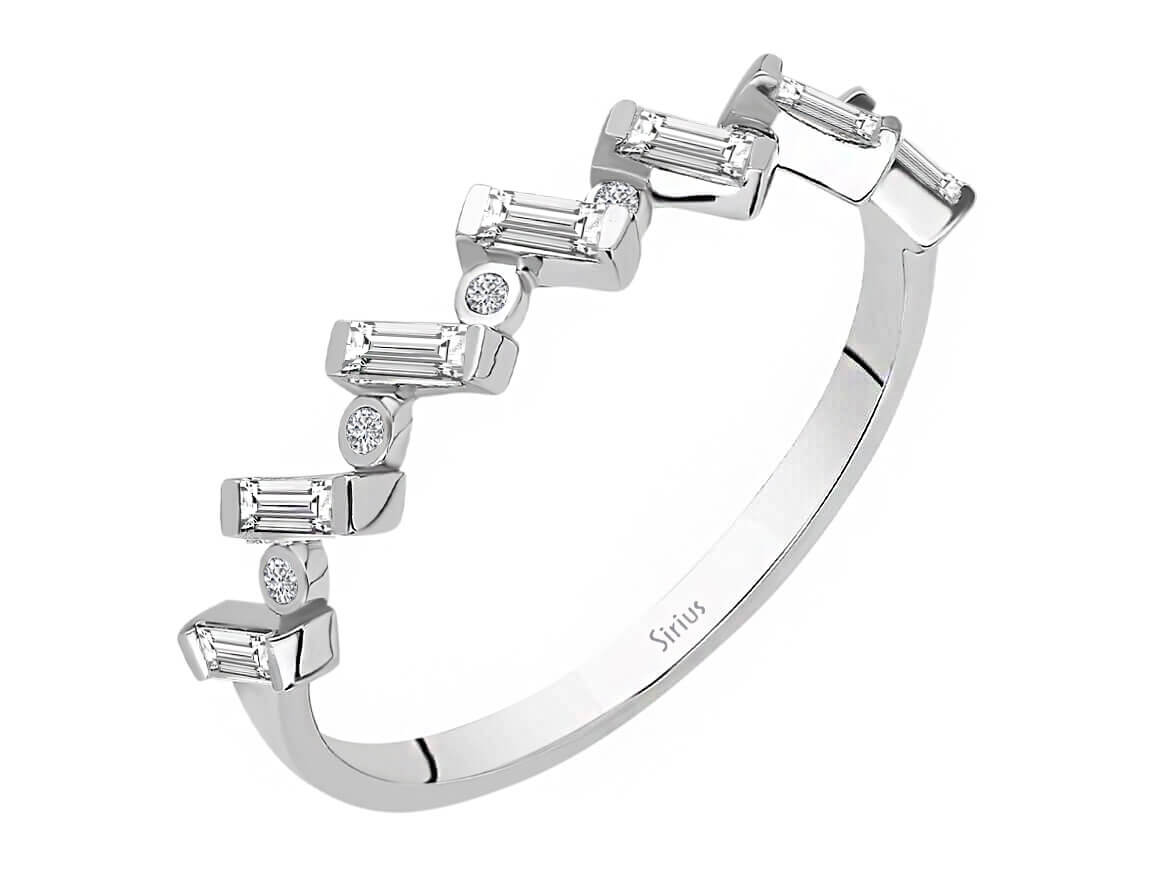 Baguette Diamant Halbrund Allianz – handgefertigter Diamantschmuck aus Feingold | Sirius Diamant