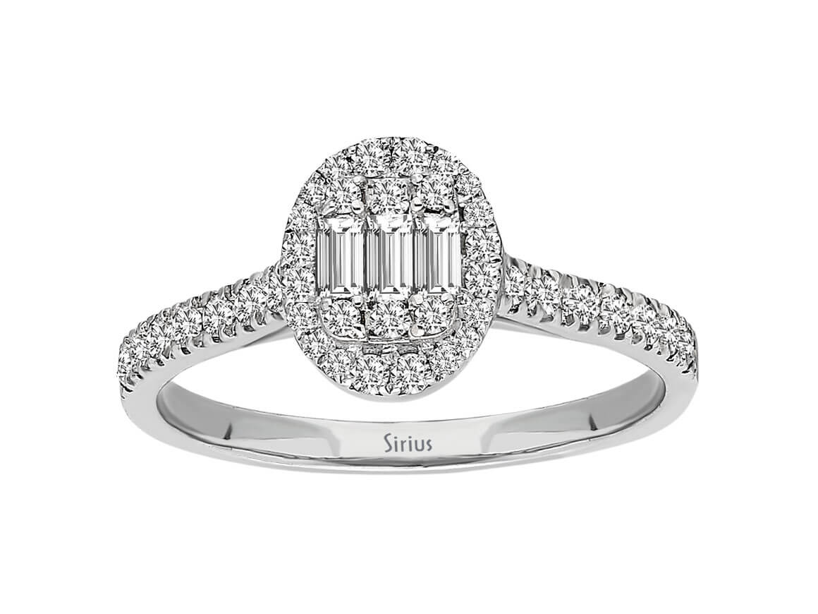 0,43 Karat Baguette Diamant Ring - handgefertigter Diamantschmuck aus Feingold | Sirius Diamant