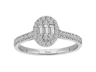 0.43 carat baguette diamond ring