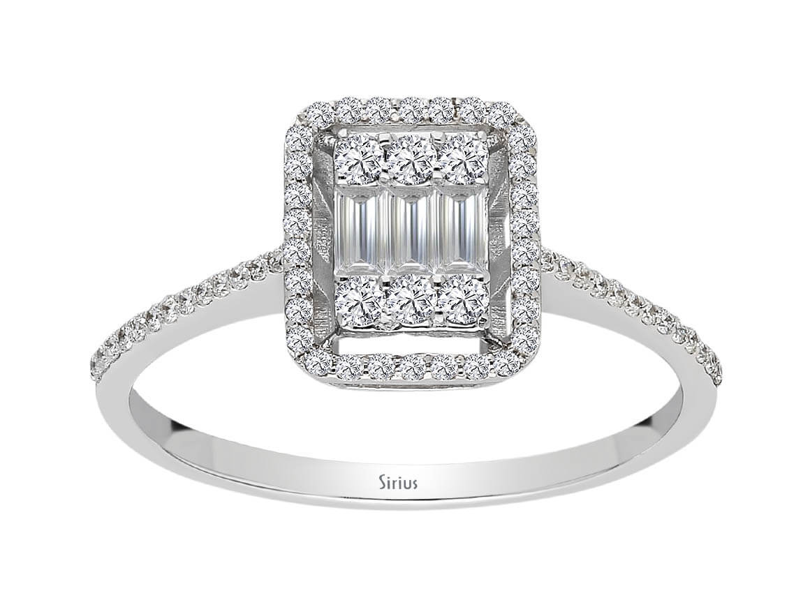 0,31 Karat Baguette Diamant Ring - handgefertigter Diamantschmuck aus Feingold | Sirius Diamant
