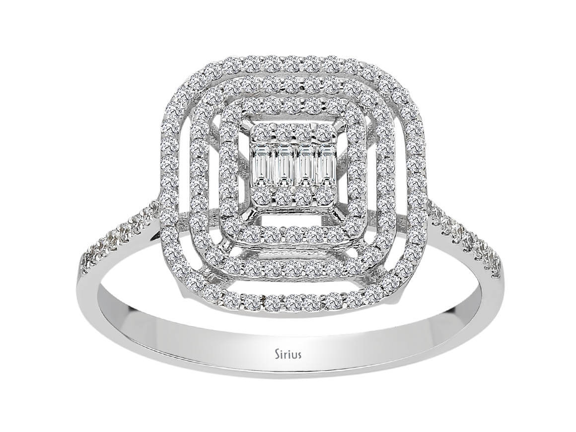 0,39 Karat Diamant Baguette Ring – handgefertigter Diamantschmuck aus Feingold | Sirius Diamant